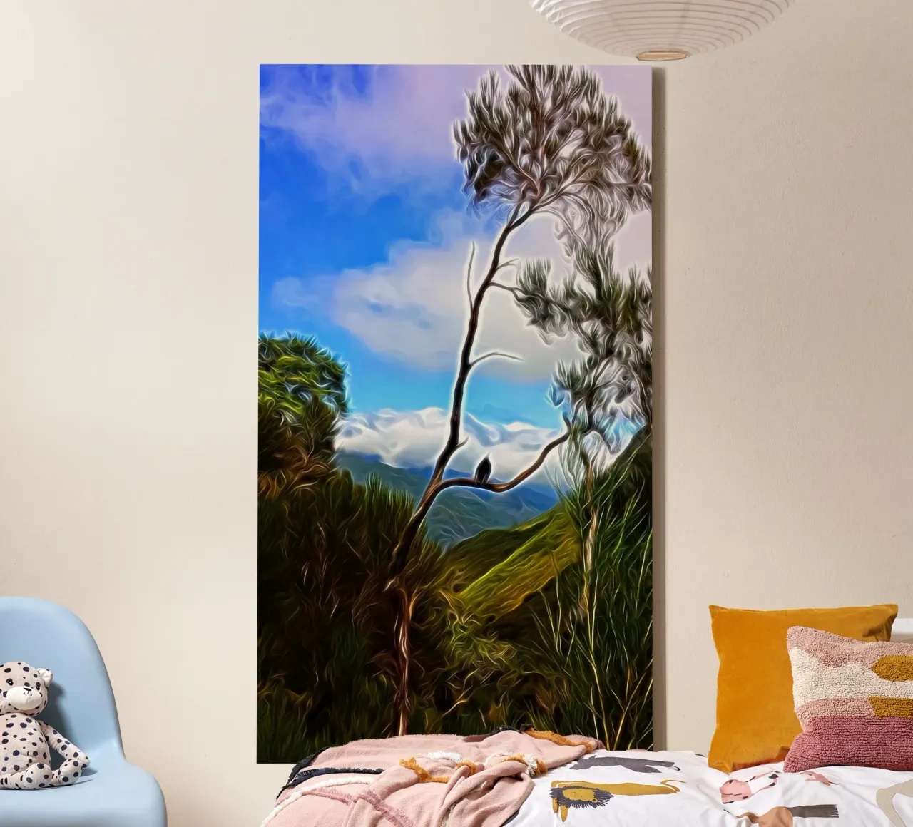 Bird in rest canvas by Massimo Frascogna