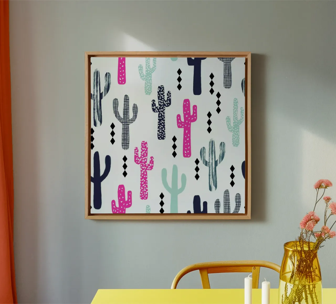 Cactus Magenta canvas by Charlotte Winter