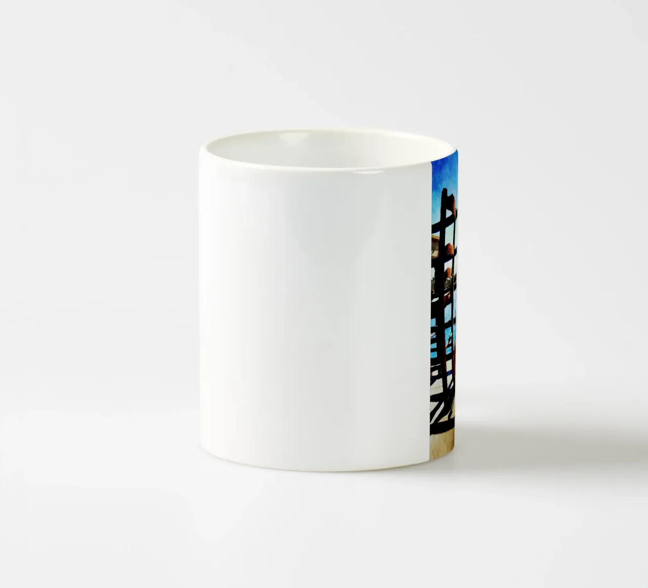 Gatto e mare in acquerello tazza in ceramica da Massimo Frascogna