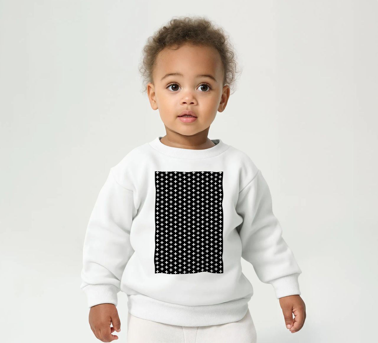 Cross Black And White felpa neonato da Charlotte Winter