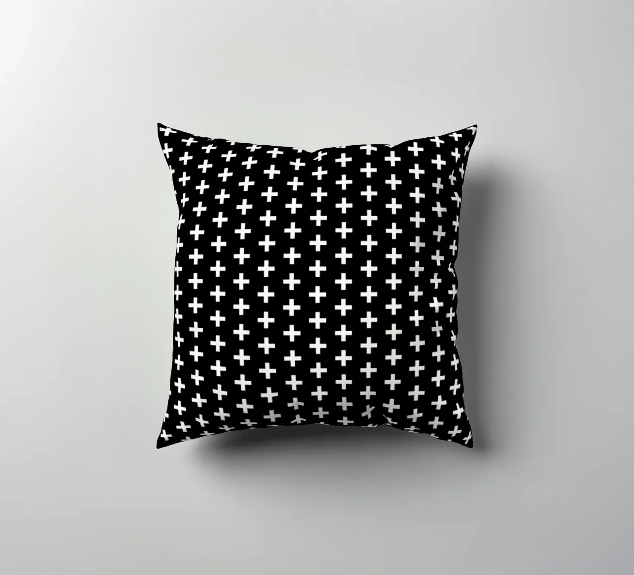 Cross Black And White Kissen von Charlotte Winter