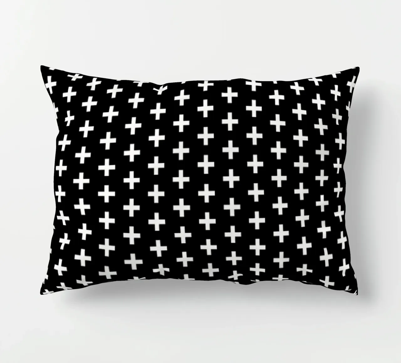 Cross Black And White Kissen von Charlotte Winter