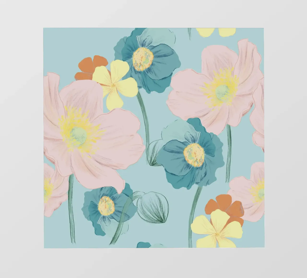 Pastel Wildflower Print for Summer & Spring Vibes telo in pvc da janine.aigner.work