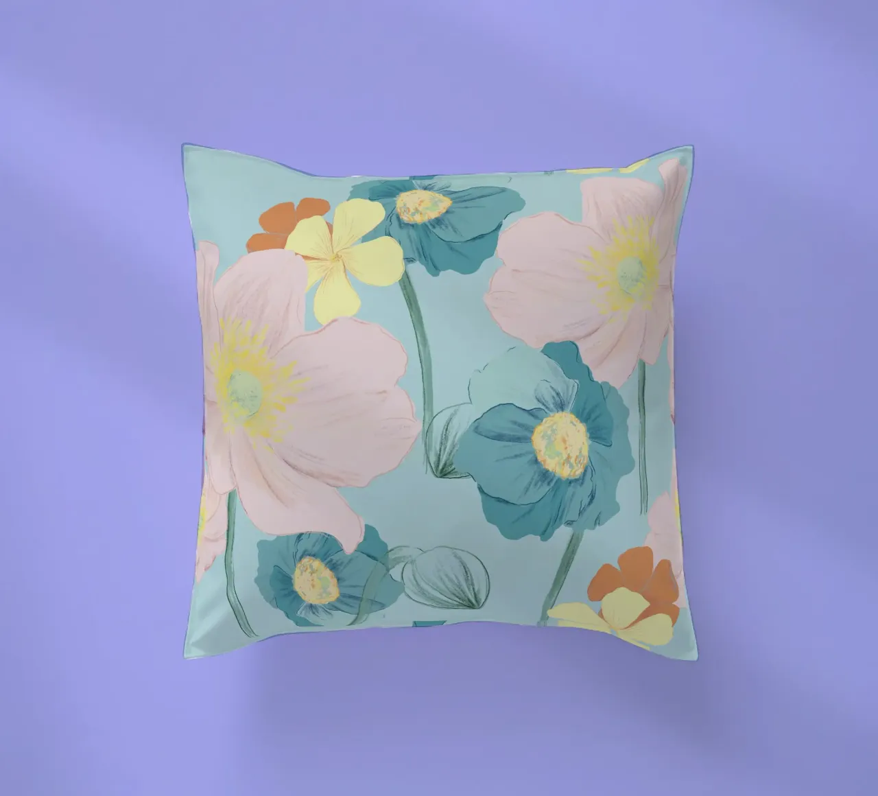 Pastel Wildflower Print for Summer & Spring Vibes cuscino da janine.aigner.work