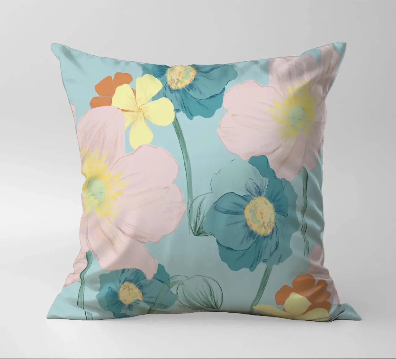 Pastel Wildflower Print for Summer & Spring Vibes cuscino da janine.aigner.work