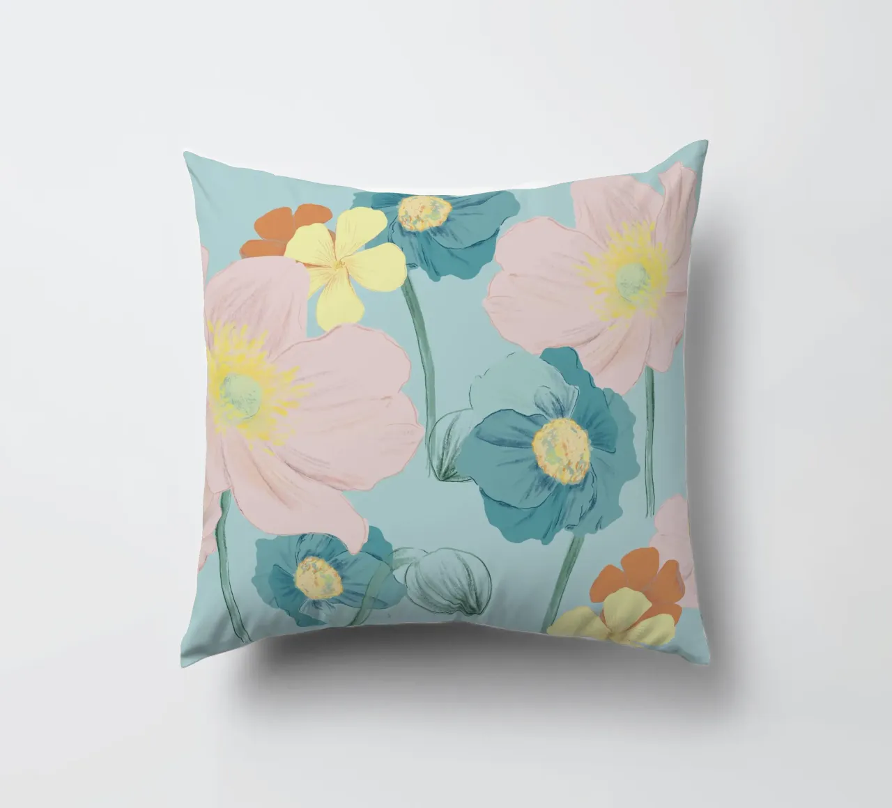 Pastel Wildflower Print for Summer & Spring Vibes cuscino da janine.aigner.work