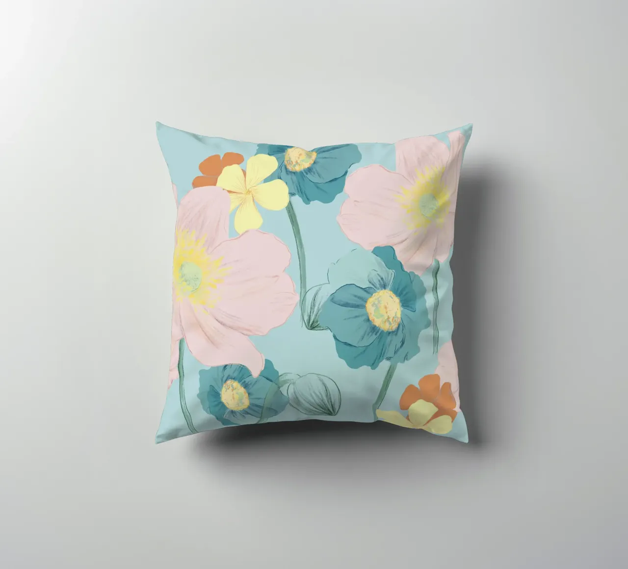 Pastel Wildflower Print for Summer & Spring Vibes cuscino da janine.aigner.work