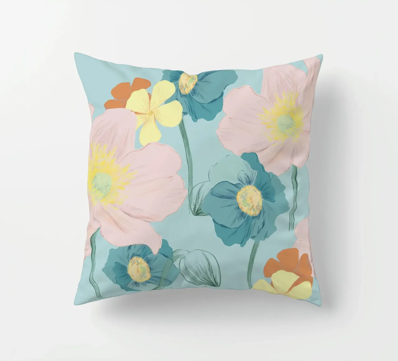 Pastel Wildflower Print for Summer & Spring Vibes cuscino da janine.aigner.work