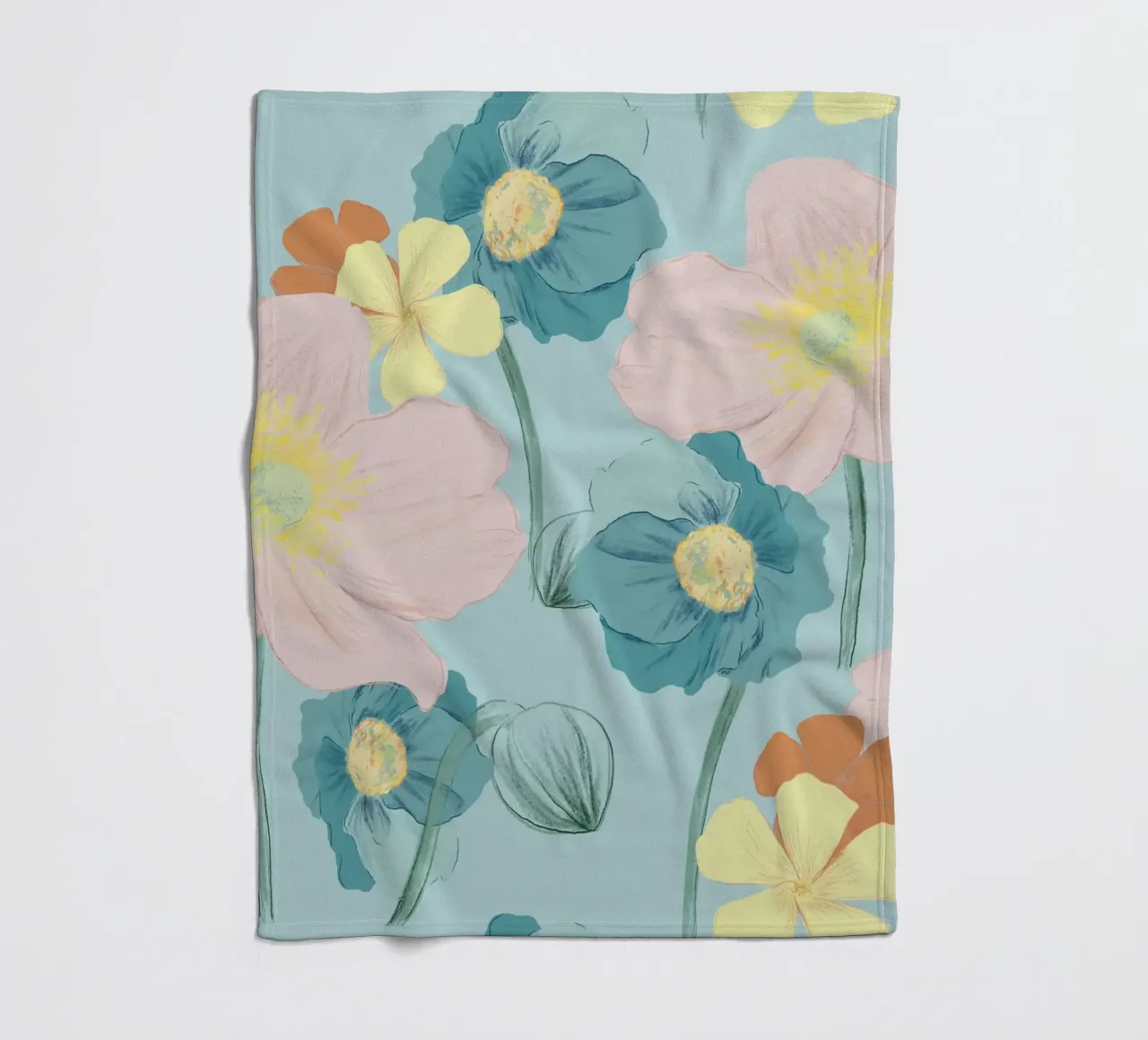 Pastel Wildflower Print for Summer & Spring Vibes coperta in pile da janine.aigner.work