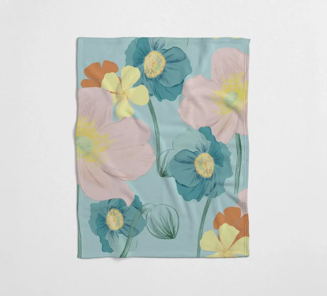Pastel Wildflower Print for Summer & Spring Vibes coperta in pile da janine.aigner.work