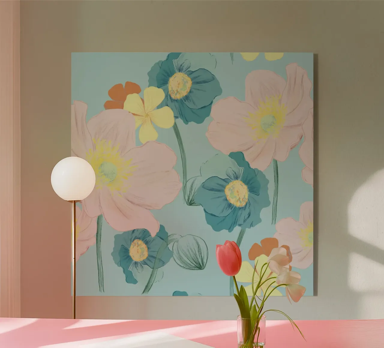 Pastel Wildflower Print for Summer & Spring Vibes plexiglass da janine.aigner.work
