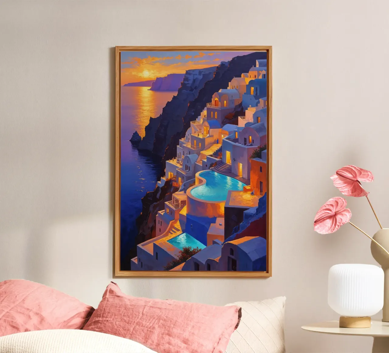 Santorini at Twilight alluminio dibond da AlbertKlee