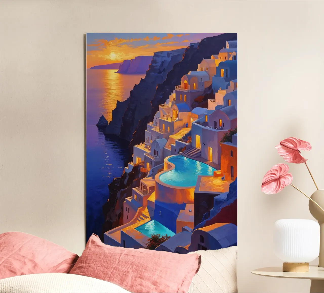 Santorini at Twilight alluminio dibond da AlbertKlee