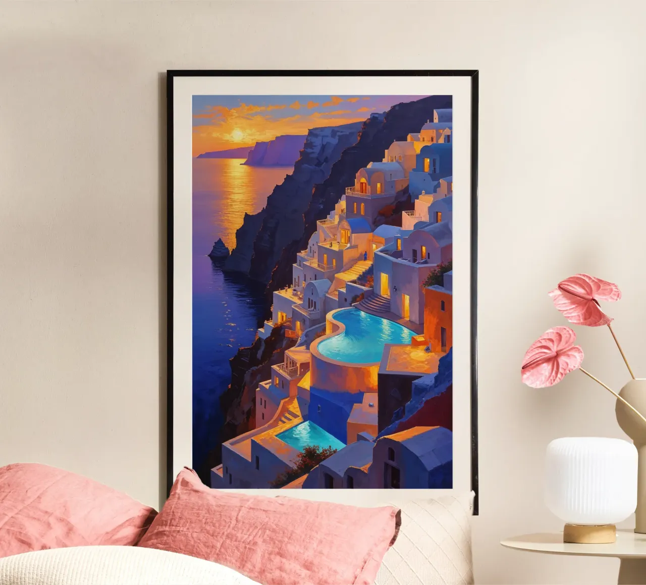 Santorini at Twilight carta hahnemühle da AlbertKlee