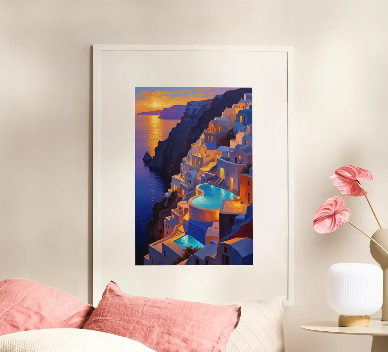 Santorini at Twilight carta hahnemühle da AlbertKlee