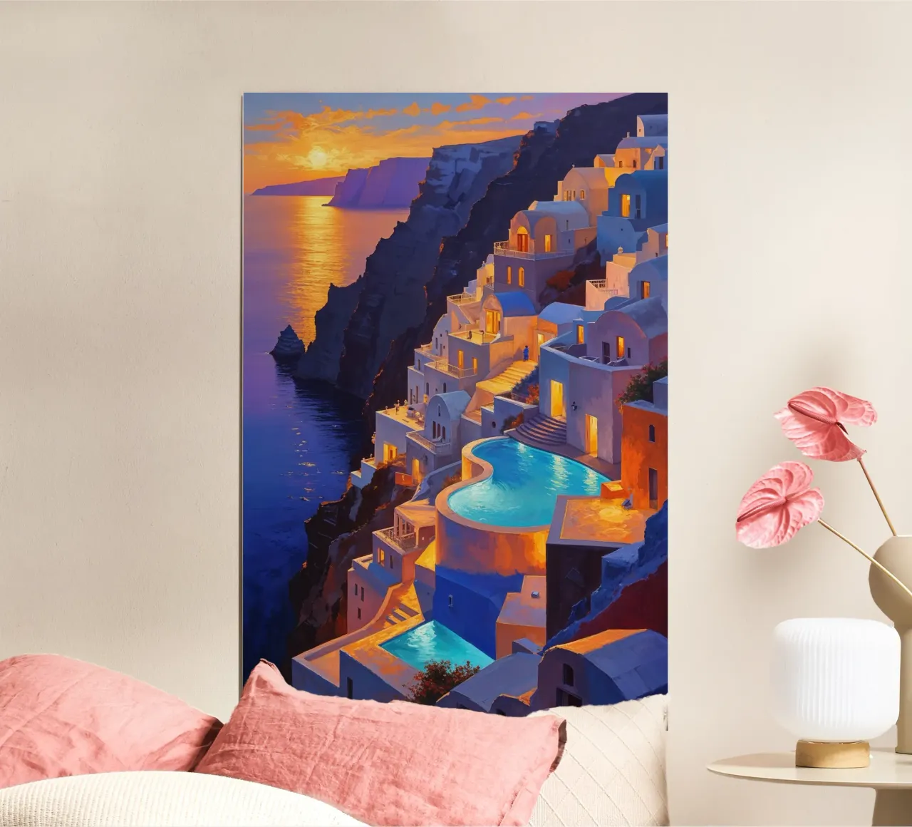 Santorini at Twilight carta hahnemühle da AlbertKlee