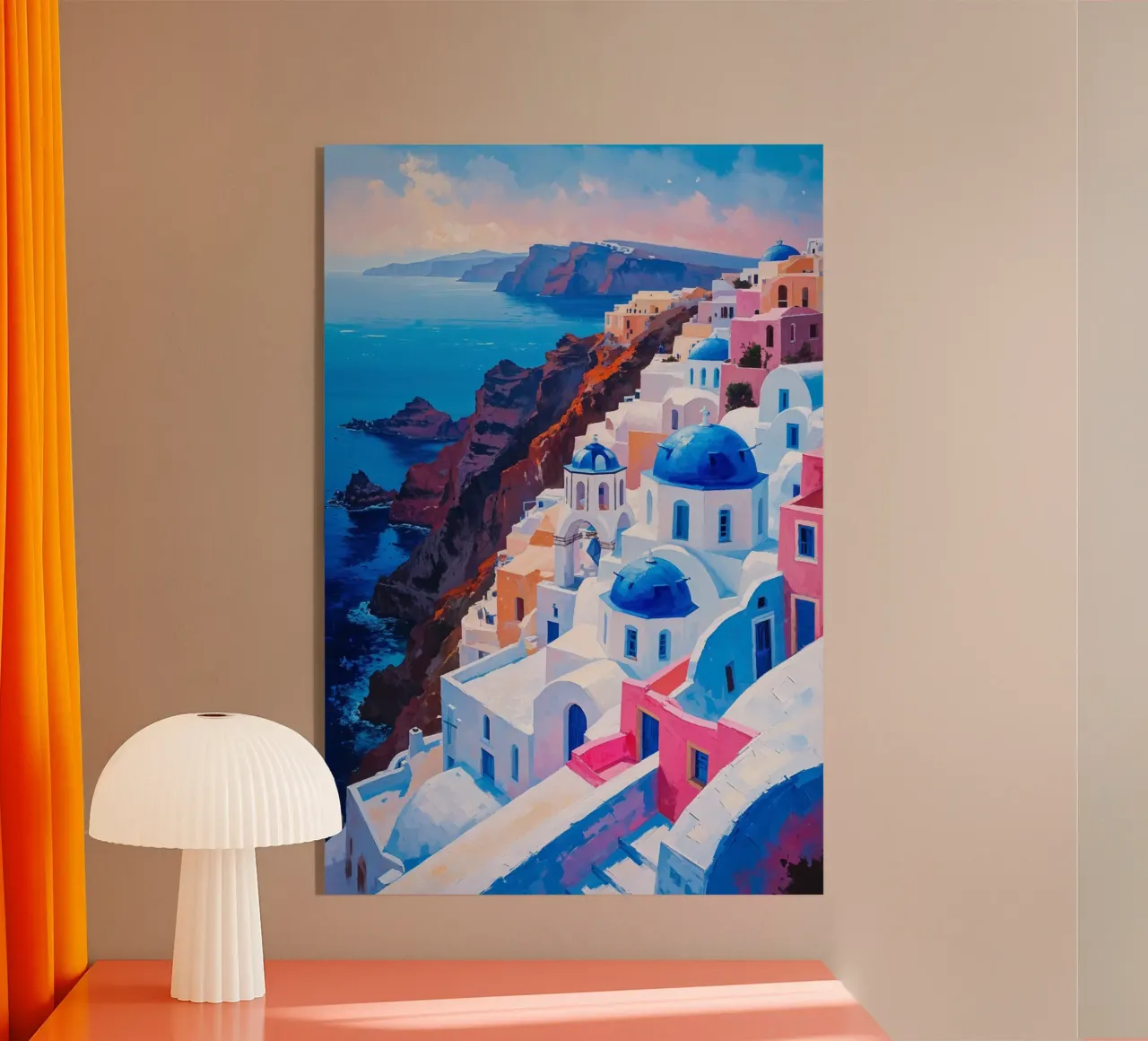 Oia's Cascading Domes and Endless Horizon plexiglass da AlbertKlee