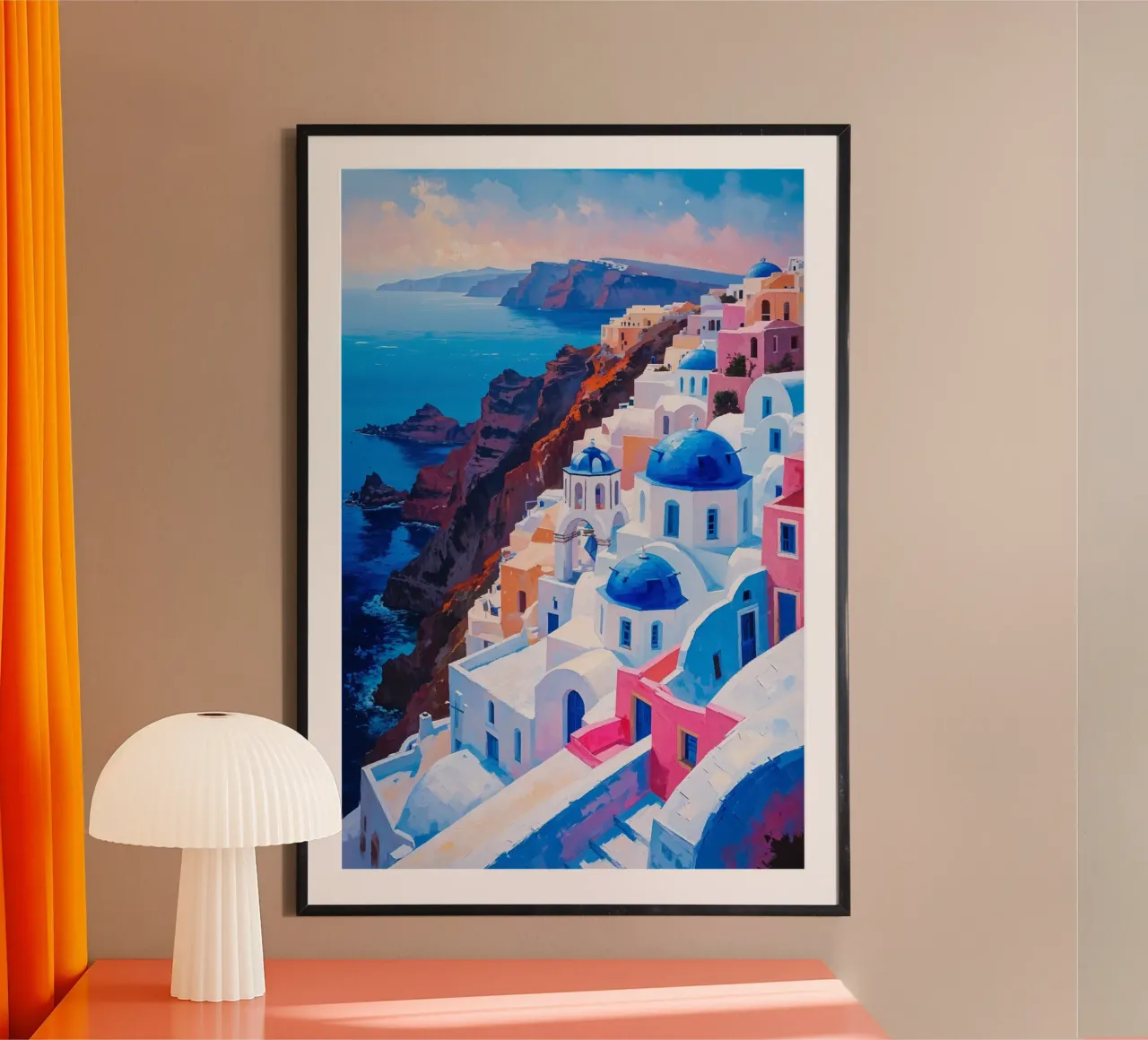 Oia's Cascading Domes and Endless Horizon carta hahnemühle da AlbertKlee