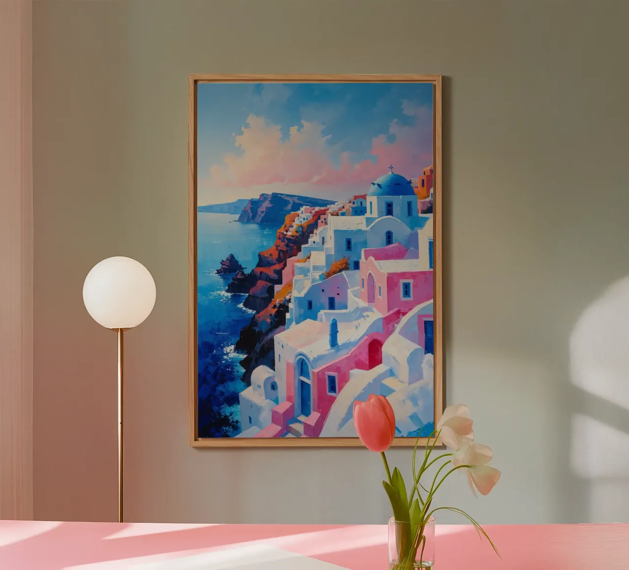 Sunrise Over Santorini’s Cascading Domes alluminio dibond da AlbertKlee