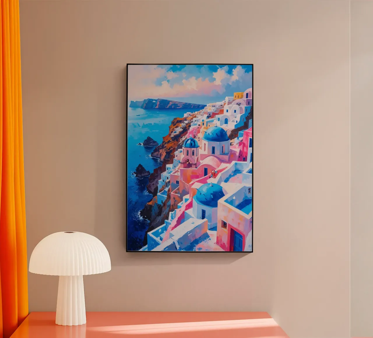 The Cascading Domes of Oia, Santorini plexiglass da AlbertKlee