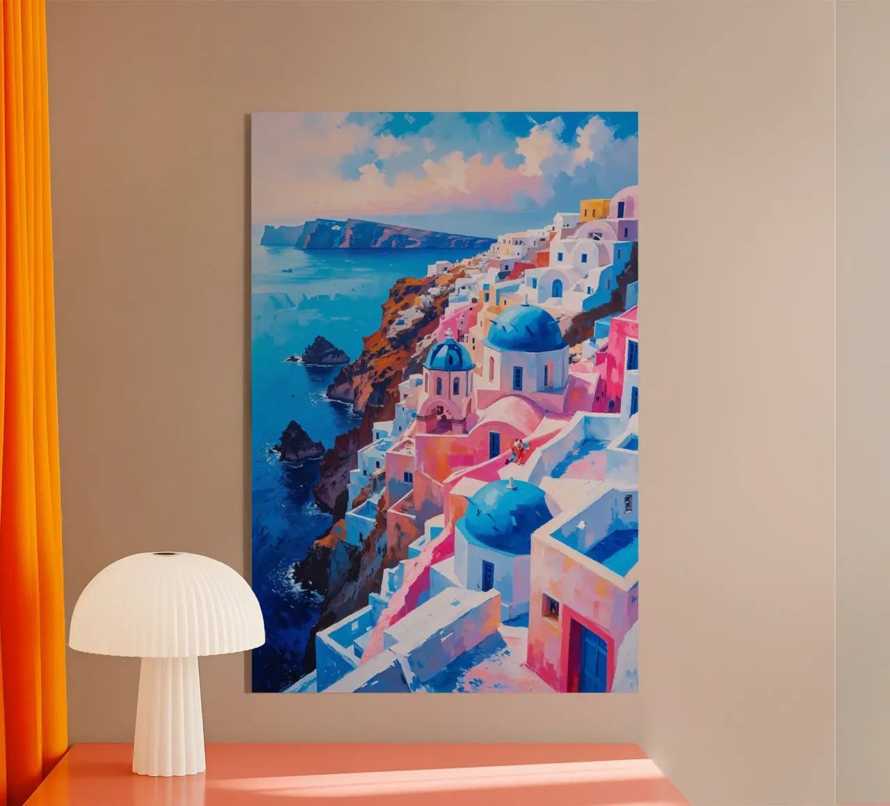 The Cascading Domes of Oia, Santorini plexiglass da AlbertKlee