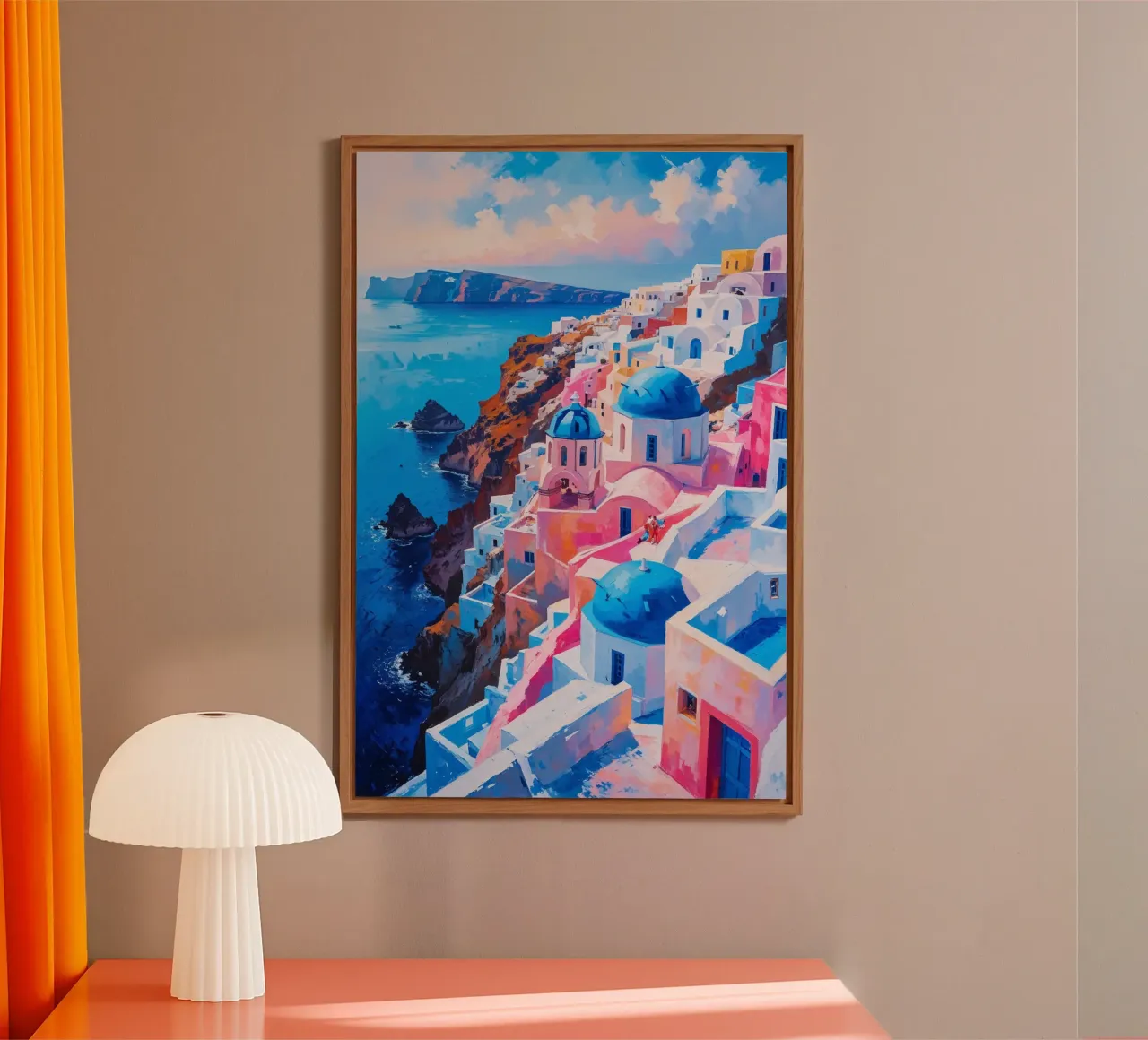 The Cascading Domes of Oia, Santorini alluminio dibond da AlbertKlee