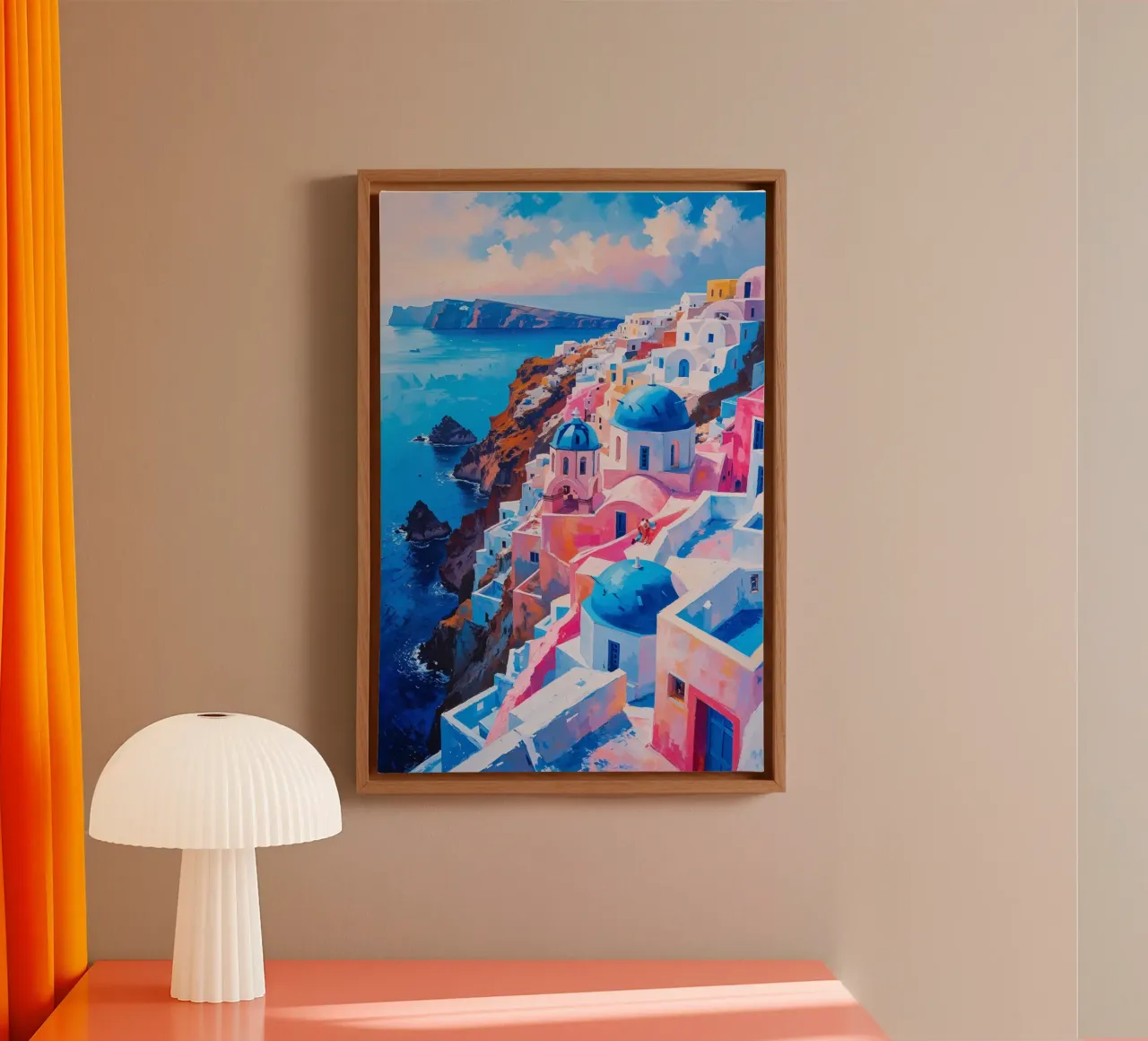 The Cascading Domes of Oia, Santorini canvas van AlbertKlee