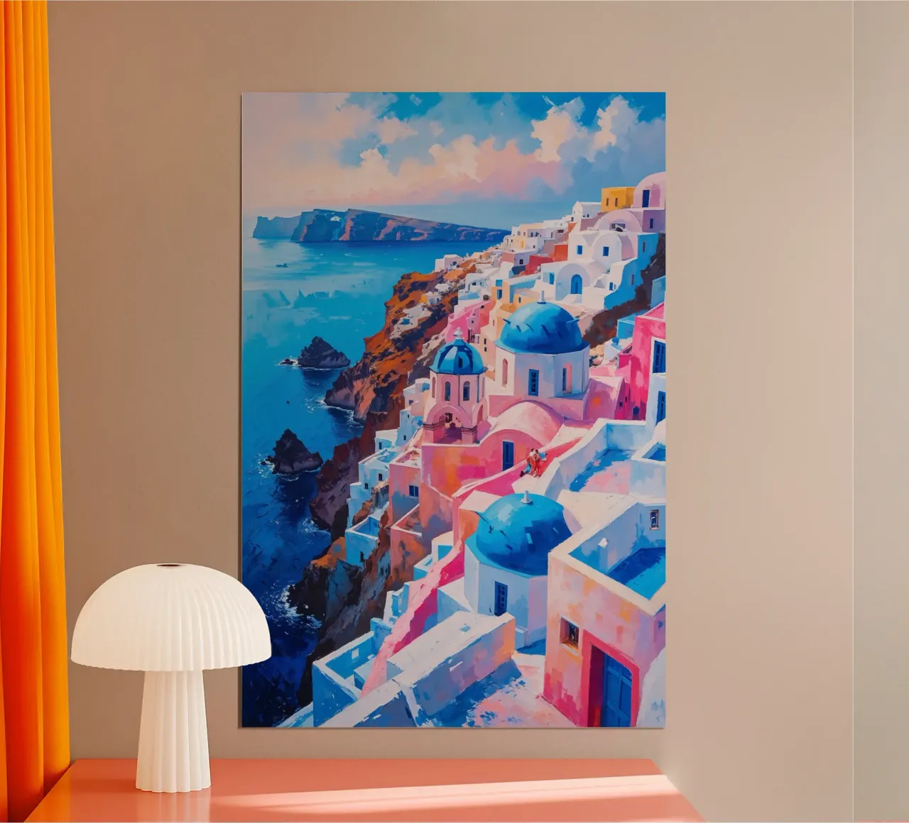 The Cascading Domes of Oia, Santorini carta hahnemühle da AlbertKlee