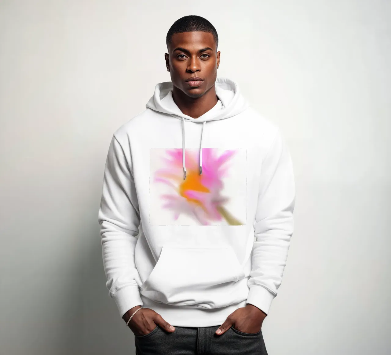 Fiore rosa, dipinto in modo simile all'acquerello felpa con cappuccio da Something for you