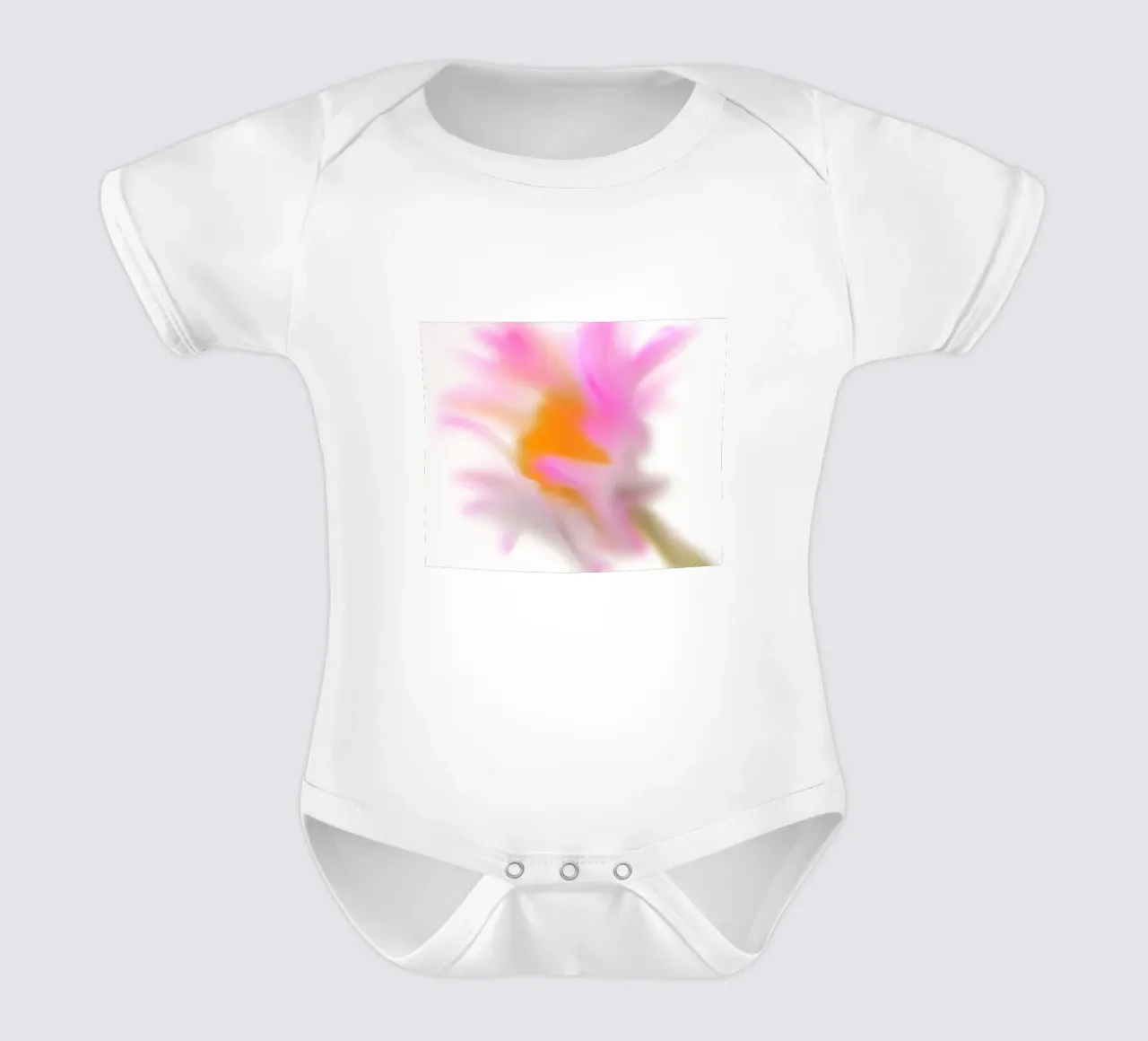 Fiore rosa, dipinto in modo simile all'acquerello body neonato maniche corte da Something for you