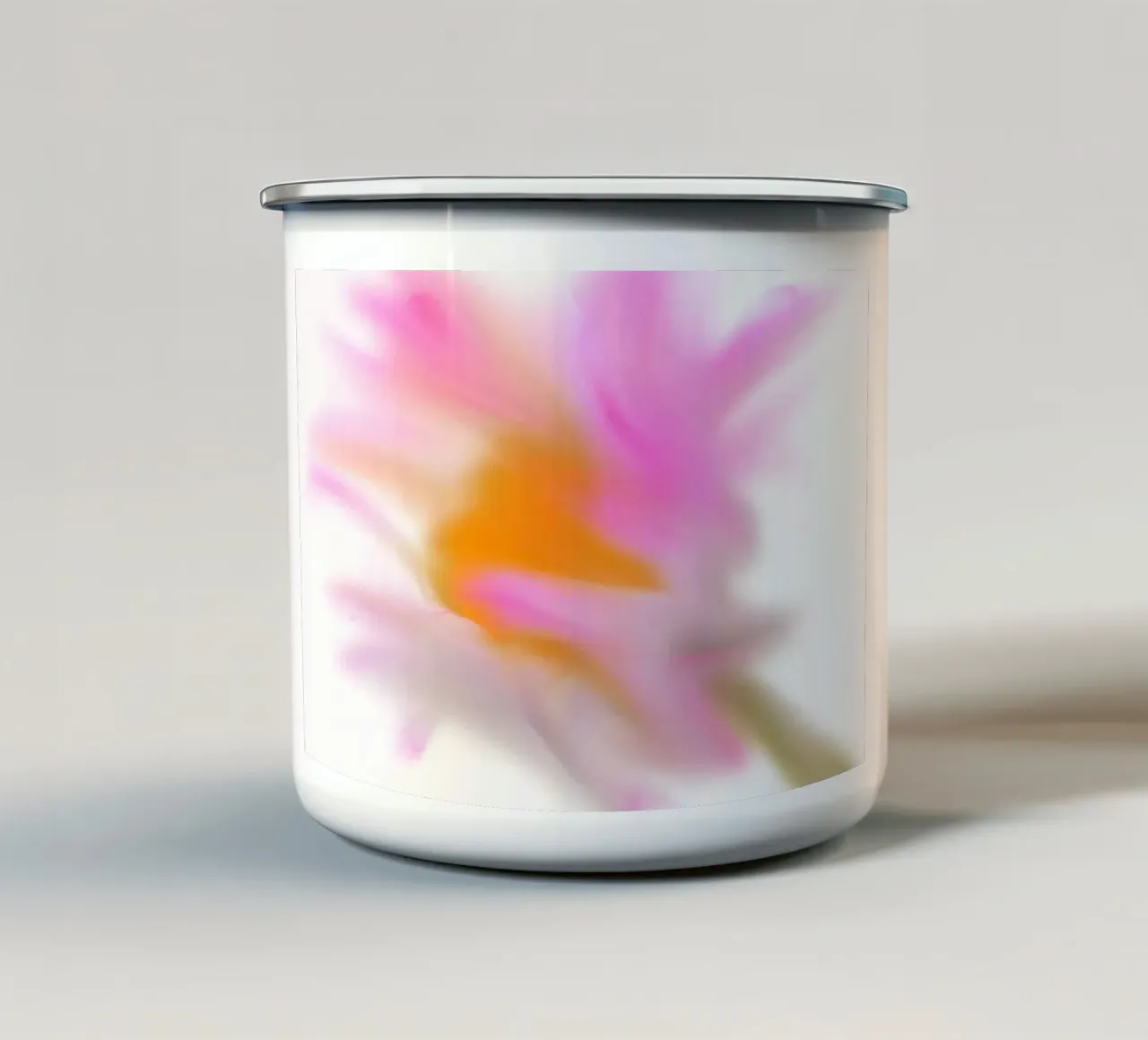 Fiore rosa, dipinto in modo simile all'acquerello tazza in smalto da Something for you