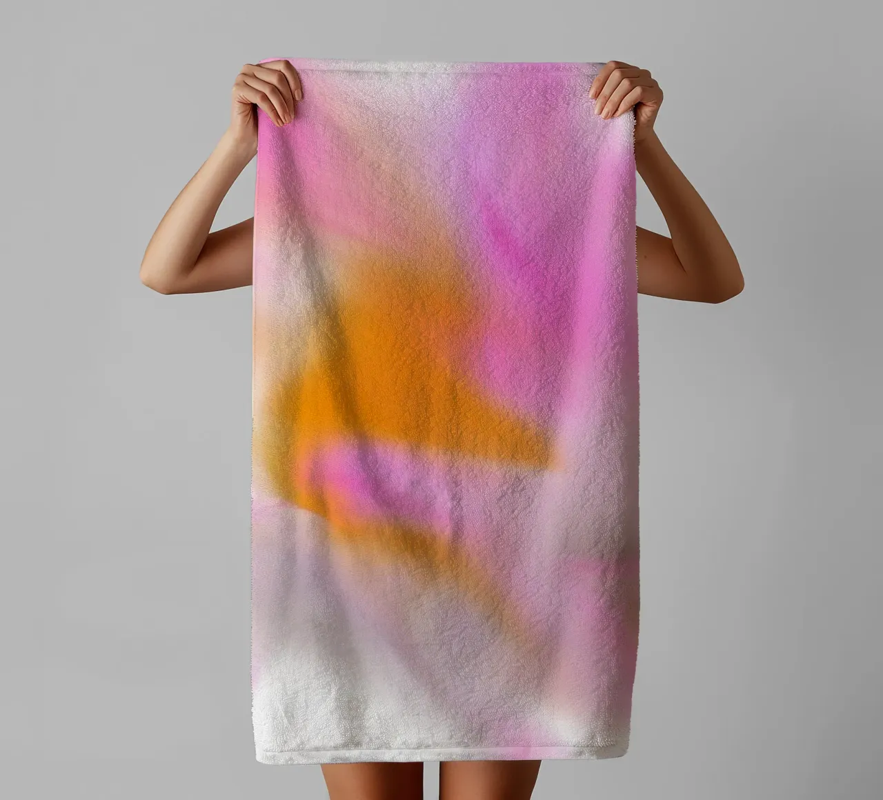 Fiore rosa, dipinto in modo simile all'acquerello asciugamano da bagno da Something for you