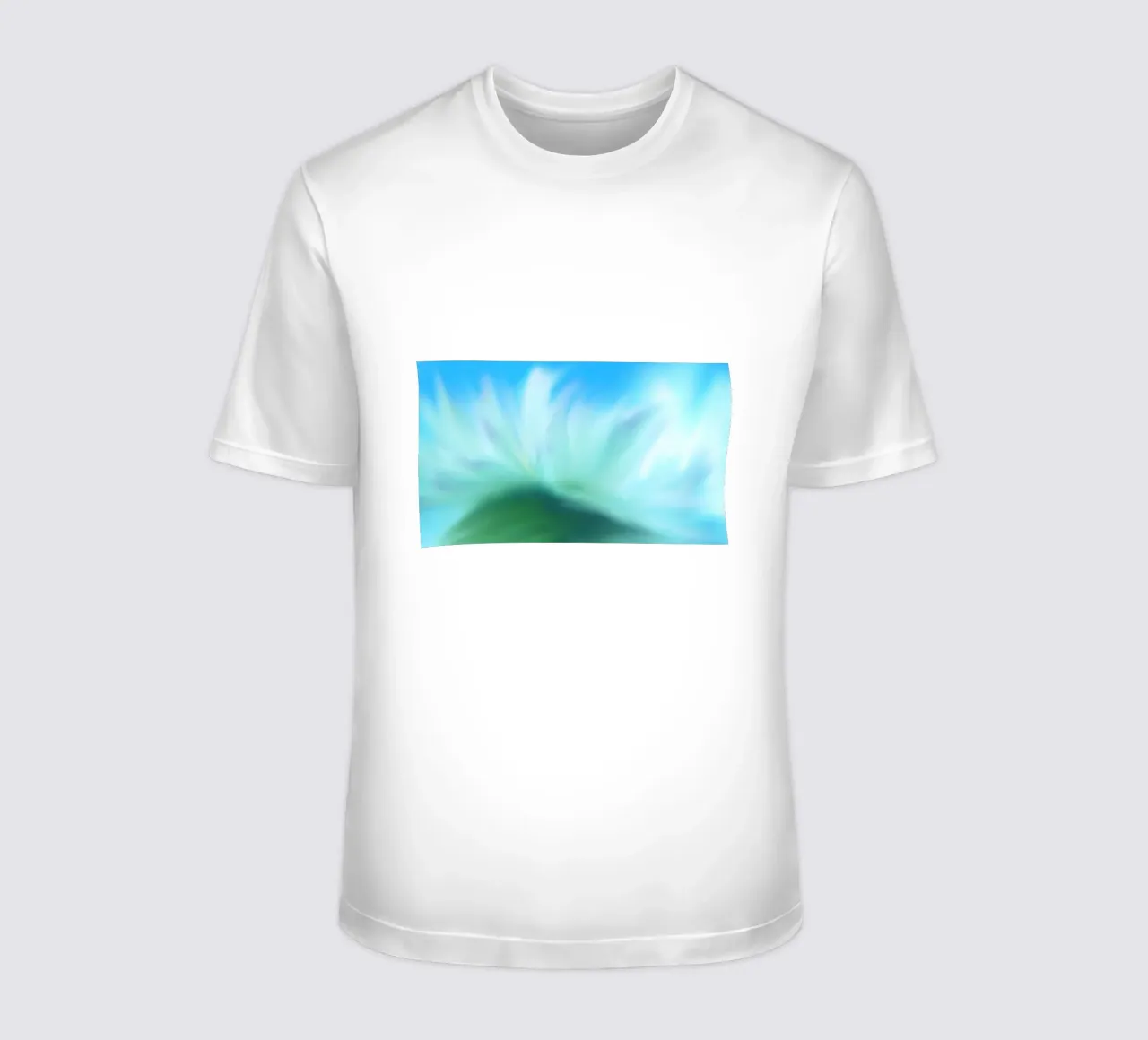 Piccolo fiore bianco su sfondo blu, come un acquerello t-shirt da Something for you