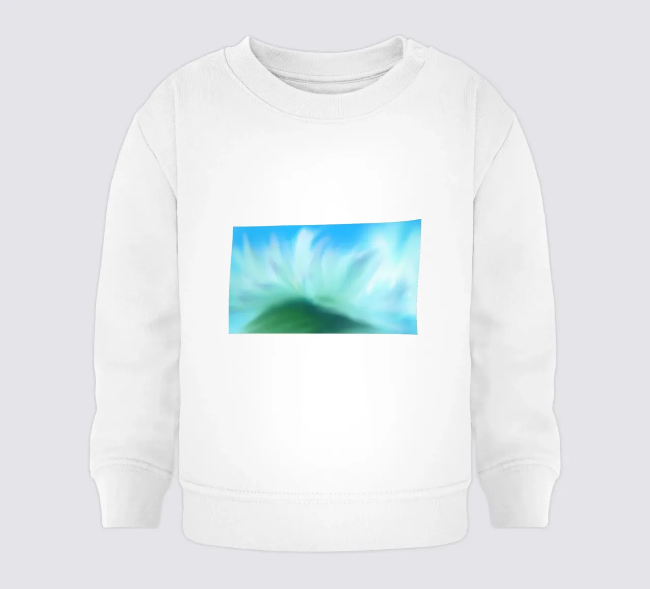 Piccolo fiore bianco su sfondo blu, come un acquerello felpa neonato da Something for you