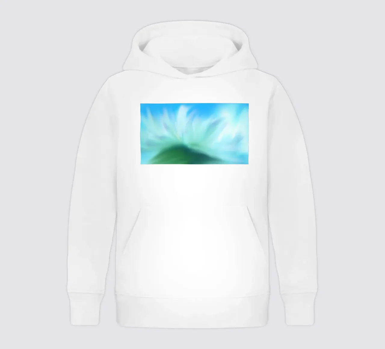 Piccolo fiore bianco su sfondo blu, come un acquerello felpa bambino con cappuccio da Something for you