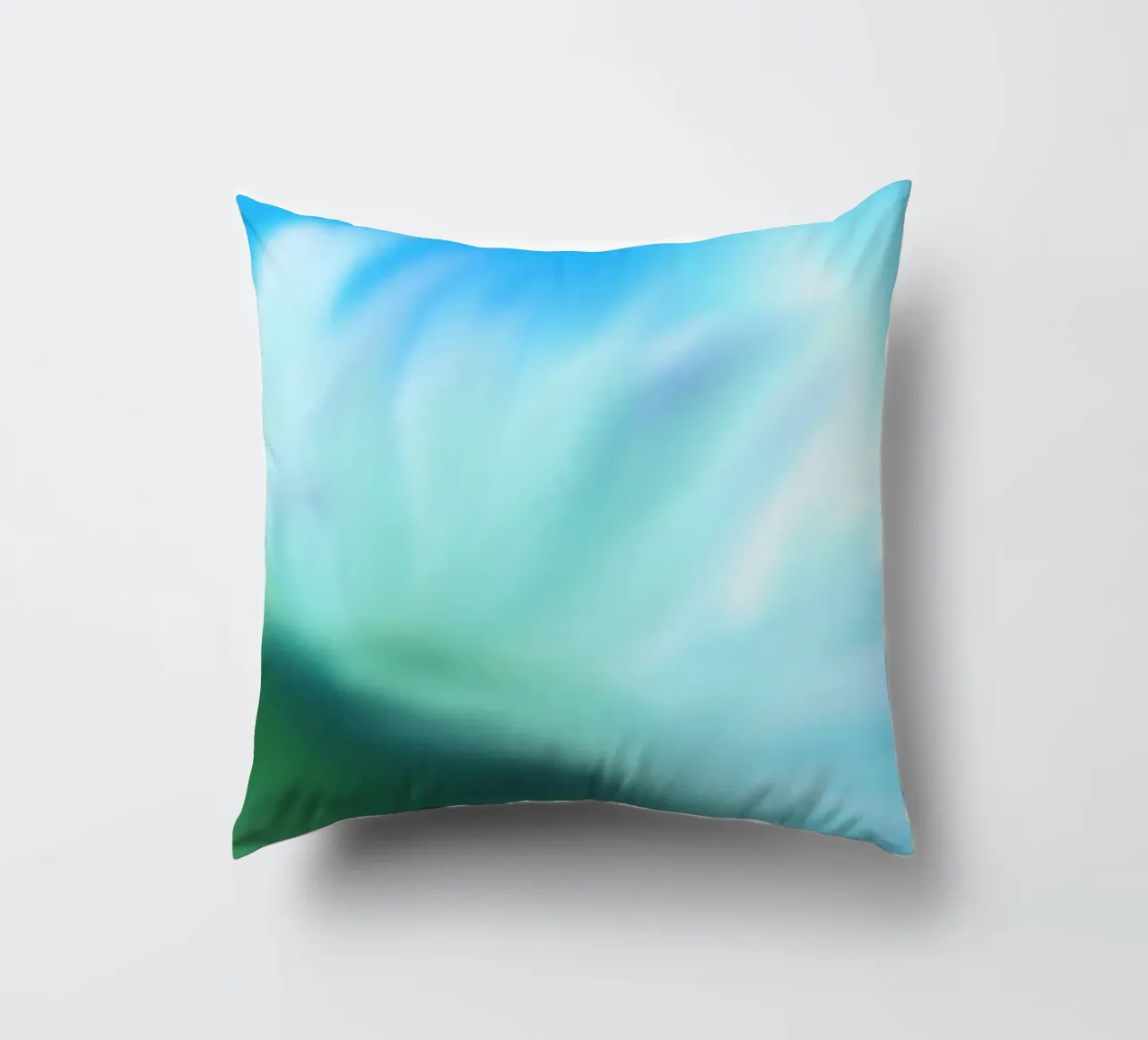 Piccolo fiore bianco su sfondo blu, come un acquerello cuscino da Something for you