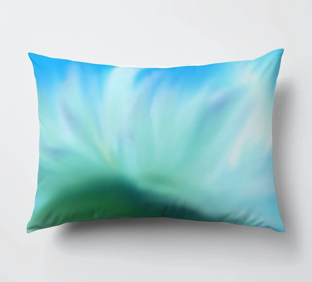 Piccolo fiore bianco su sfondo blu, come un acquerello cuscino da Something for you