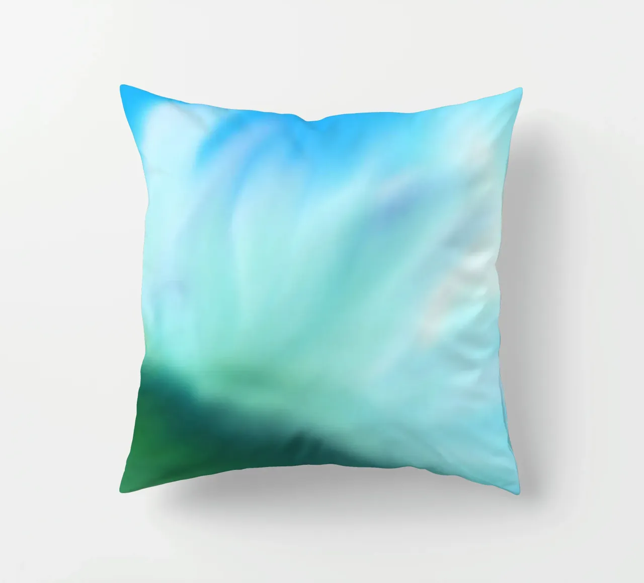 Piccolo fiore bianco su sfondo blu, come un acquerello cuscino da Something for you