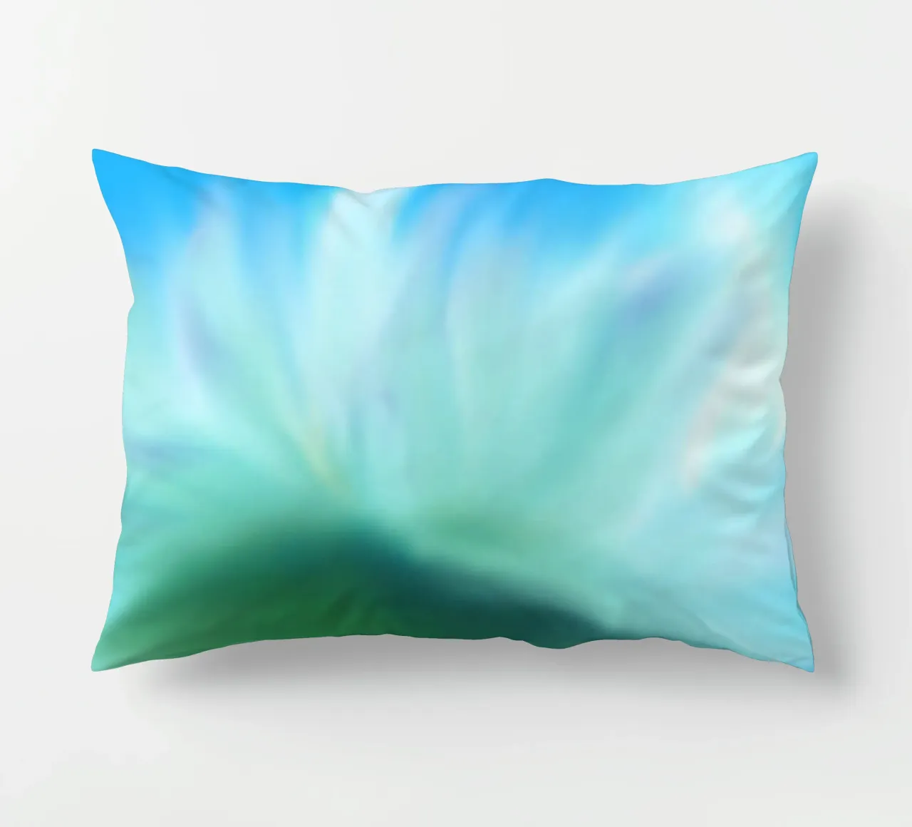 Piccolo fiore bianco su sfondo blu, come un acquerello cuscino da Something for you