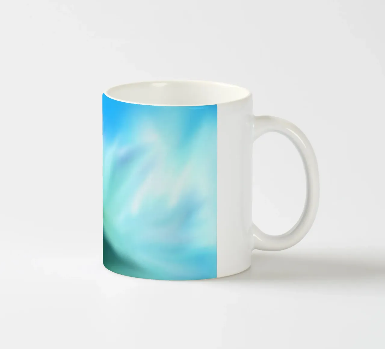 Piccolo fiore bianco su sfondo blu, come un acquerello tazza in ceramica da Something for you
