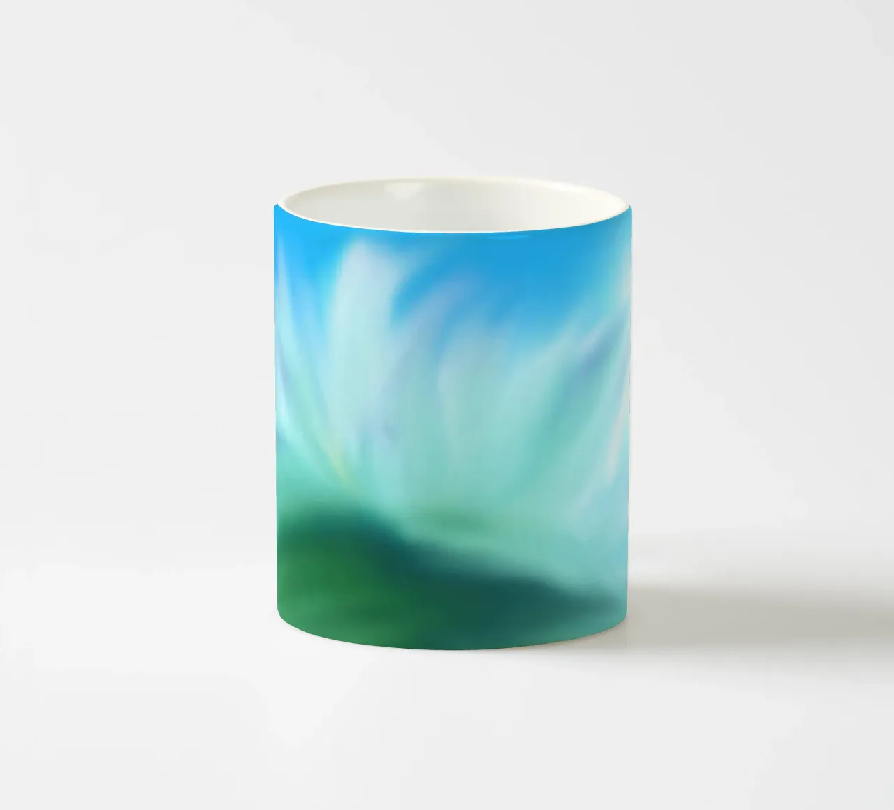 Piccolo fiore bianco su sfondo blu, come un acquerello tazza in ceramica da Something for you