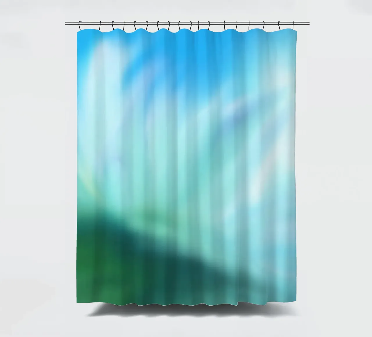 Piccolo fiore bianco su sfondo blu, come un acquerello tenda da doccia da Something for you