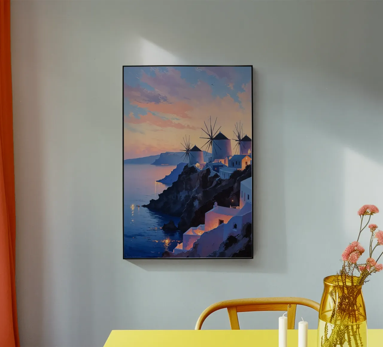 Santorini Windmills at Sunset plexiglass da AlbertKlee