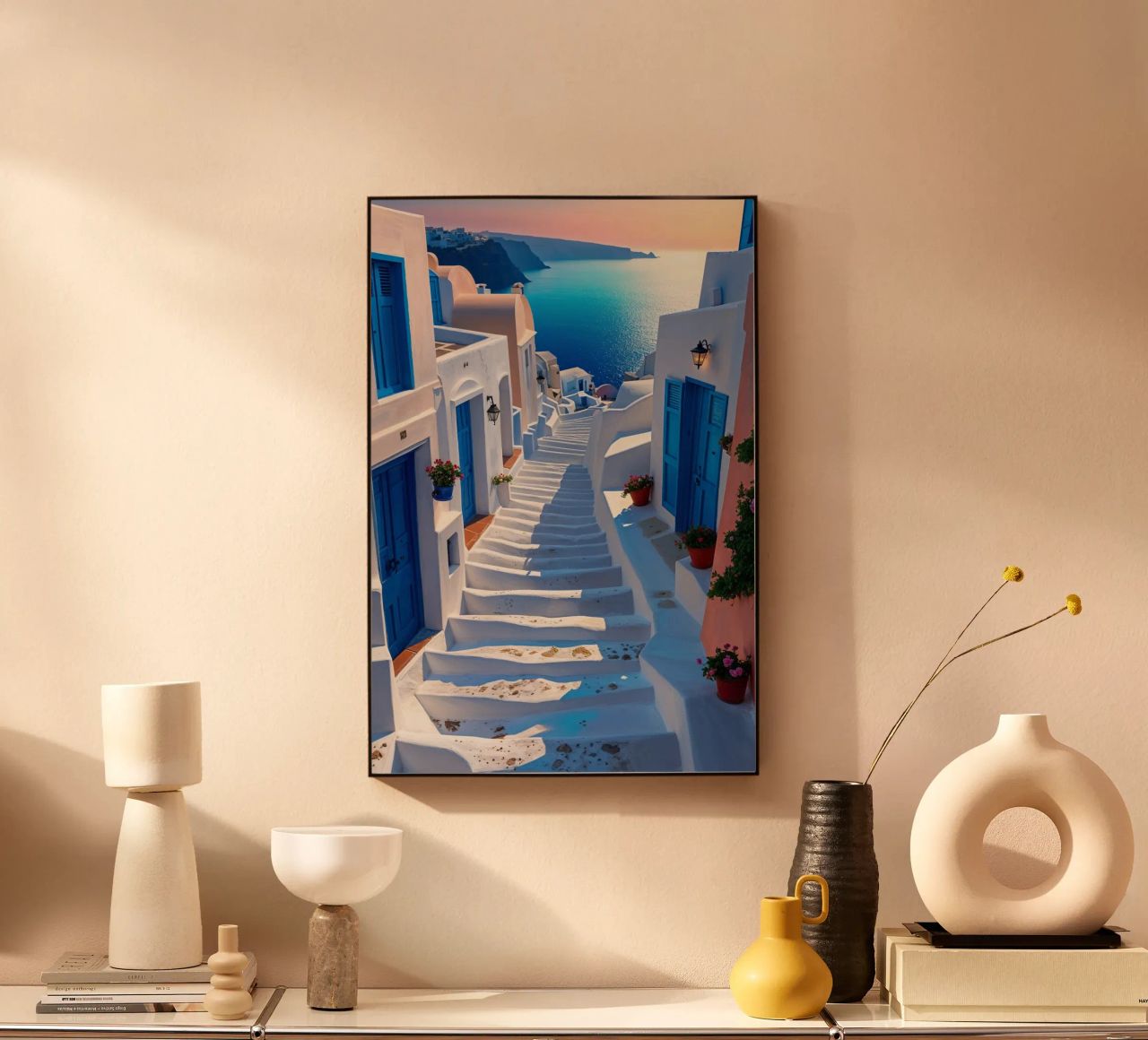 Whitewashed Steps to the Aegean in Santorini plexiglass da AlbertKlee