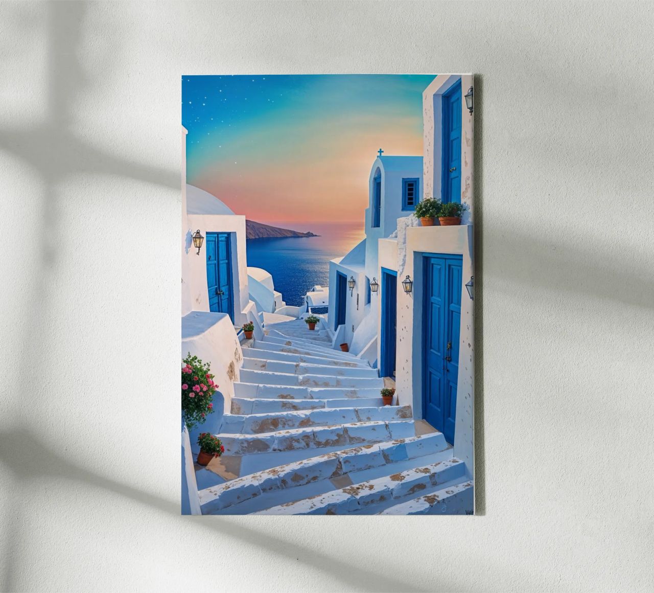 Sunlit Pathways of Santorini’s Charm tela da AlbertKlee