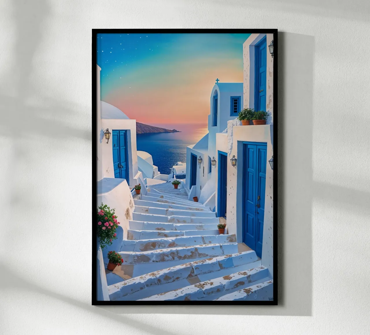 Sunlit Pathways of Santorini’s Charm carta hahnemühle da AlbertKlee