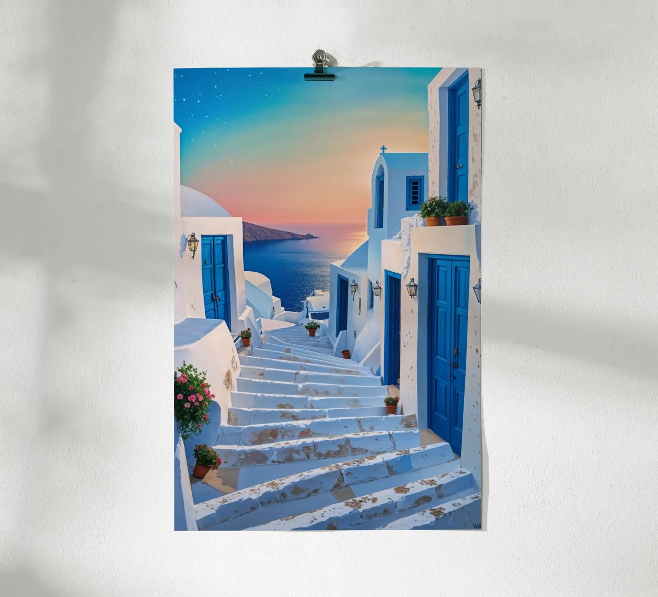 Sunlit Pathways of Santorini’s Charm carta hahnemühle da AlbertKlee