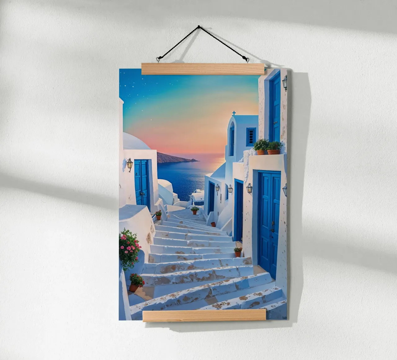 Sunlit Pathways of Santorini’s Charm carta hahnemühle da AlbertKlee