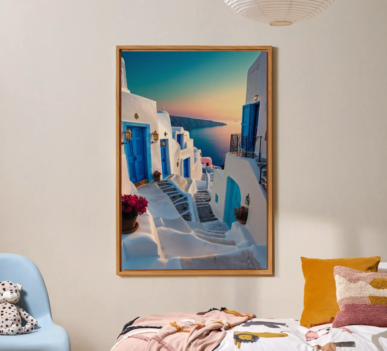 Santorini Steps: A Journey to Serenity alluminio dibond da AlbertKlee