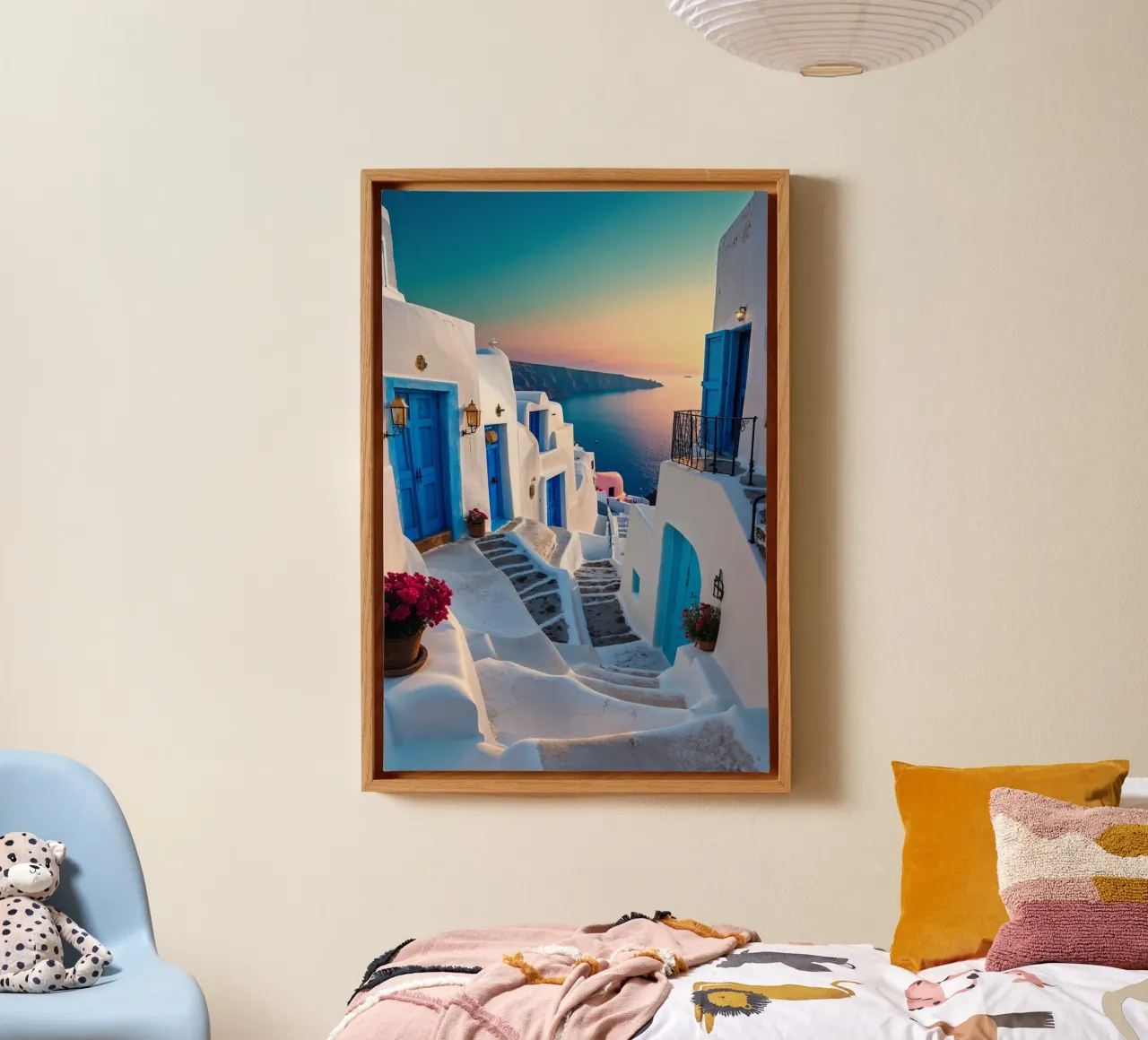 Santorini Steps: A Journey to Serenity lienzo de AlbertKlee